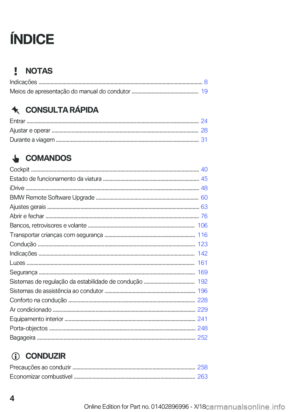 BMW Z4 2019  Manual do condutor (in Portuguese) �