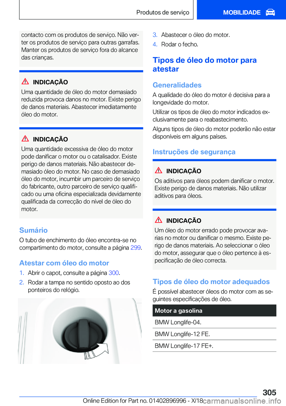 BMW Z4 2019  Manual do condutor (in Portuguese) �c�o�n�t�a�c�t�o��c�o�m��o�s��p�r�o�d�u�t�o�s��d�e��s�e�r�v�i�