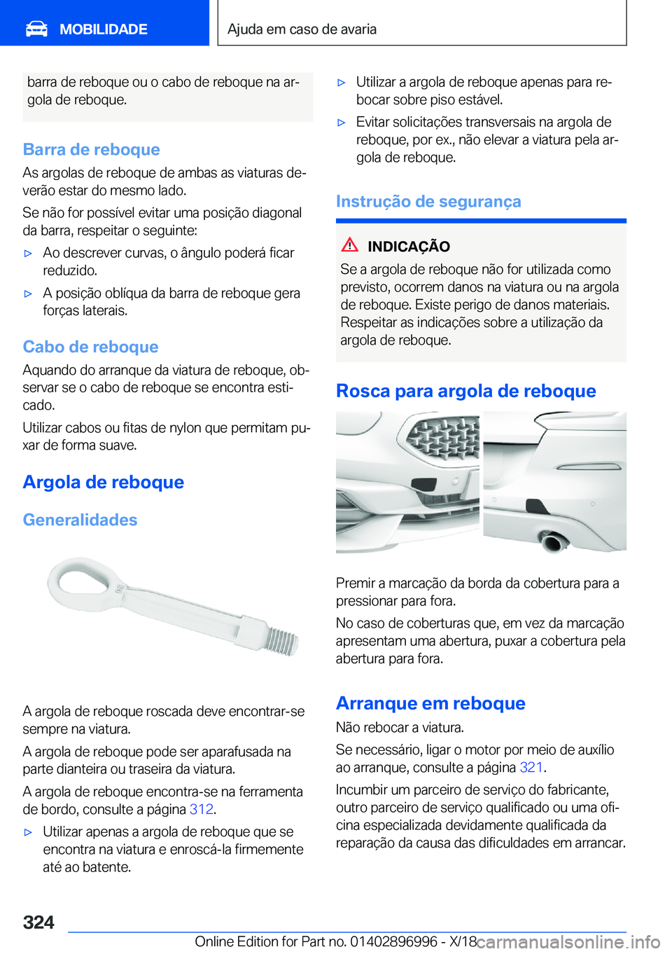 BMW Z4 2019  Manual do condutor (in Portuguese) �b�a�r�r�a��d�e��r�e�b�o�q�u�e��o�u��o��c�a�b�o��d�e��r�e�b�o�q�u�e��n�a��a�rª
�g�o�l�a��d�e��r�e�b�o�q�u�e�.
�B�a�r�r�a��d�e��r�e�b�o�q�u�e �A�s��a�r�g�o�l�a�s��d�e��r�e�b�o�q�u�e�