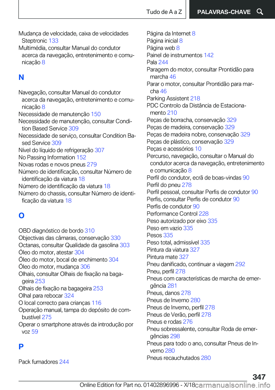 BMW Z4 2019  Manual do condutor (in Portuguese) �M�u�d�a�n�