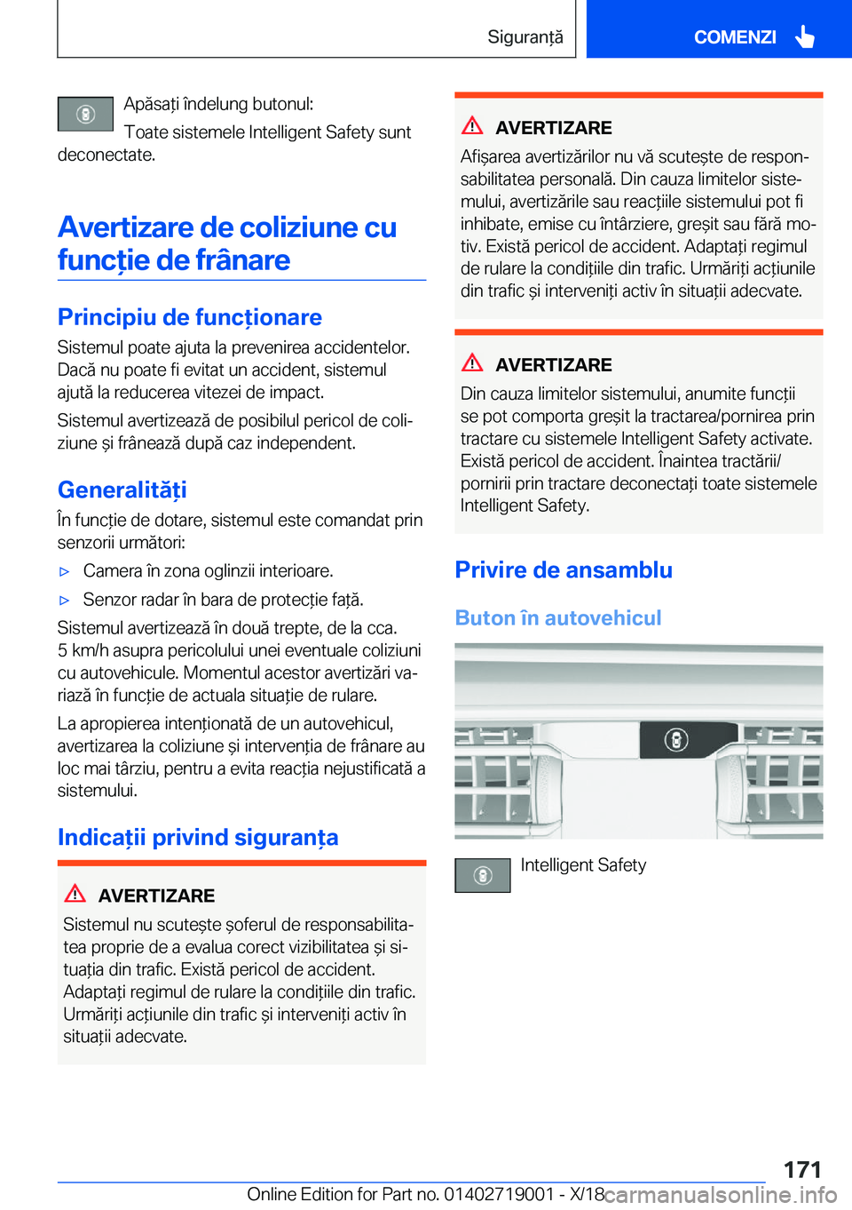 BMW Z4 2019  Ghiduri De Utilizare (in Romanian) �A�p�