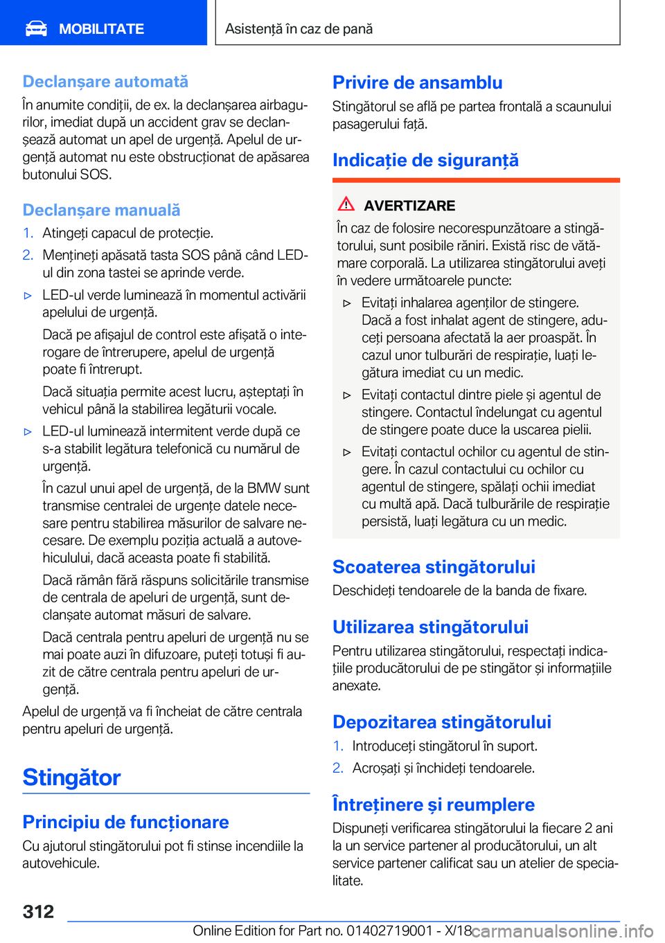BMW Z4 2019  Ghiduri De Utilizare (in Romanian) �D�e�c�l�a�n&�a�r�e��a�u�t�o�m�a�t�