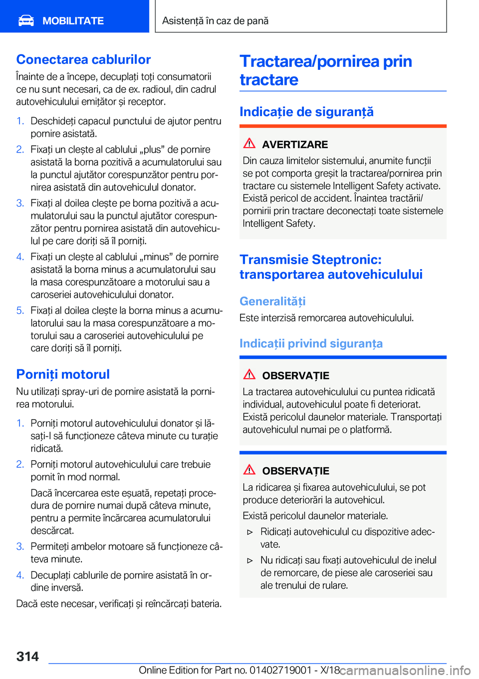 BMW Z4 2019  Ghiduri De Utilizare (in Romanian) �C�o�n�e�c�t�a�r�e�a��c�a�b�l�u�r�i�l�o�r�