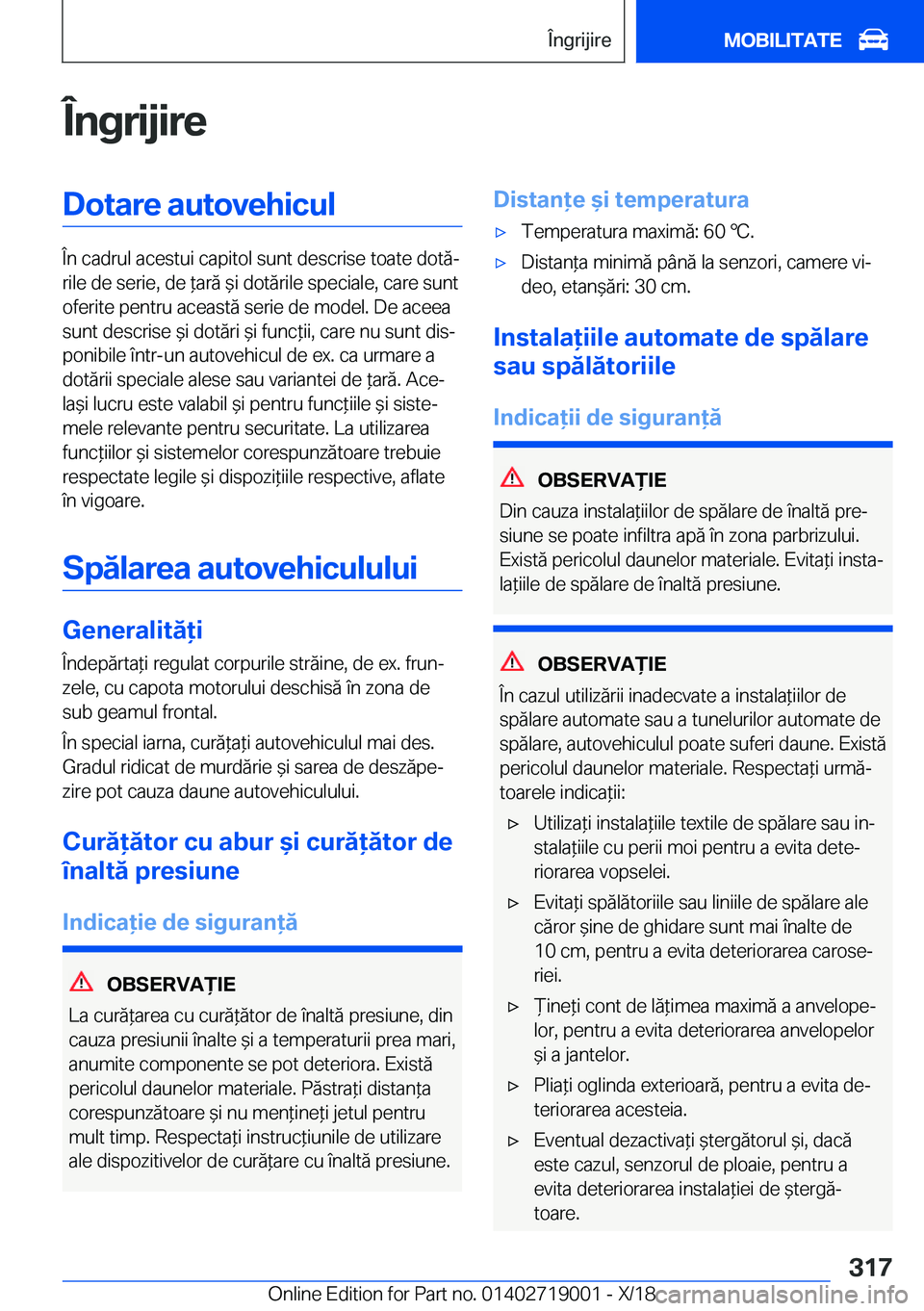 BMW Z4 2019  Ghiduri De Utilizare (in Romanian) �