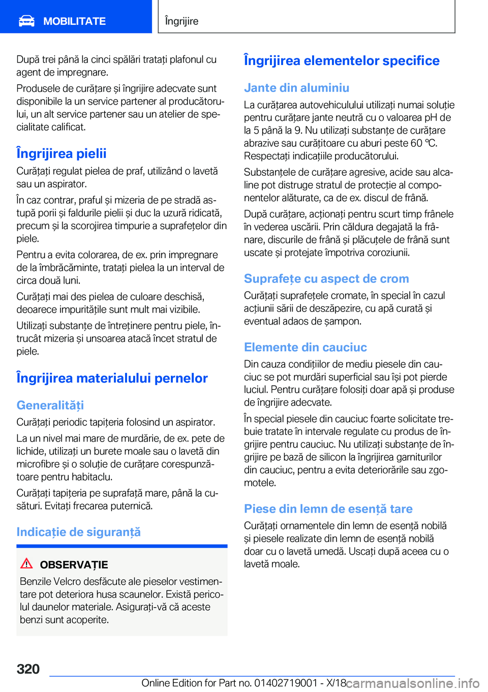 BMW Z4 2019  Ghiduri De Utilizare (in Romanian) �D�u�p�