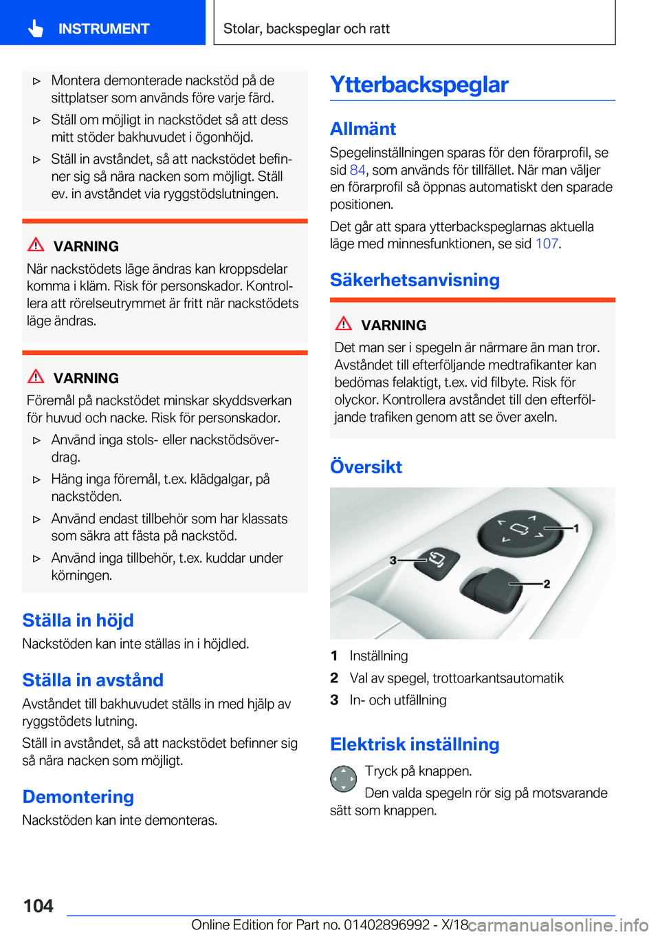 BMW Z4 2019  InstruktionsbÖcker (in Swedish) x�M�o�n�t�e�r�a��d�e�m�o�n�t�e�r�a�d�e��n�a�c�k�s�t�