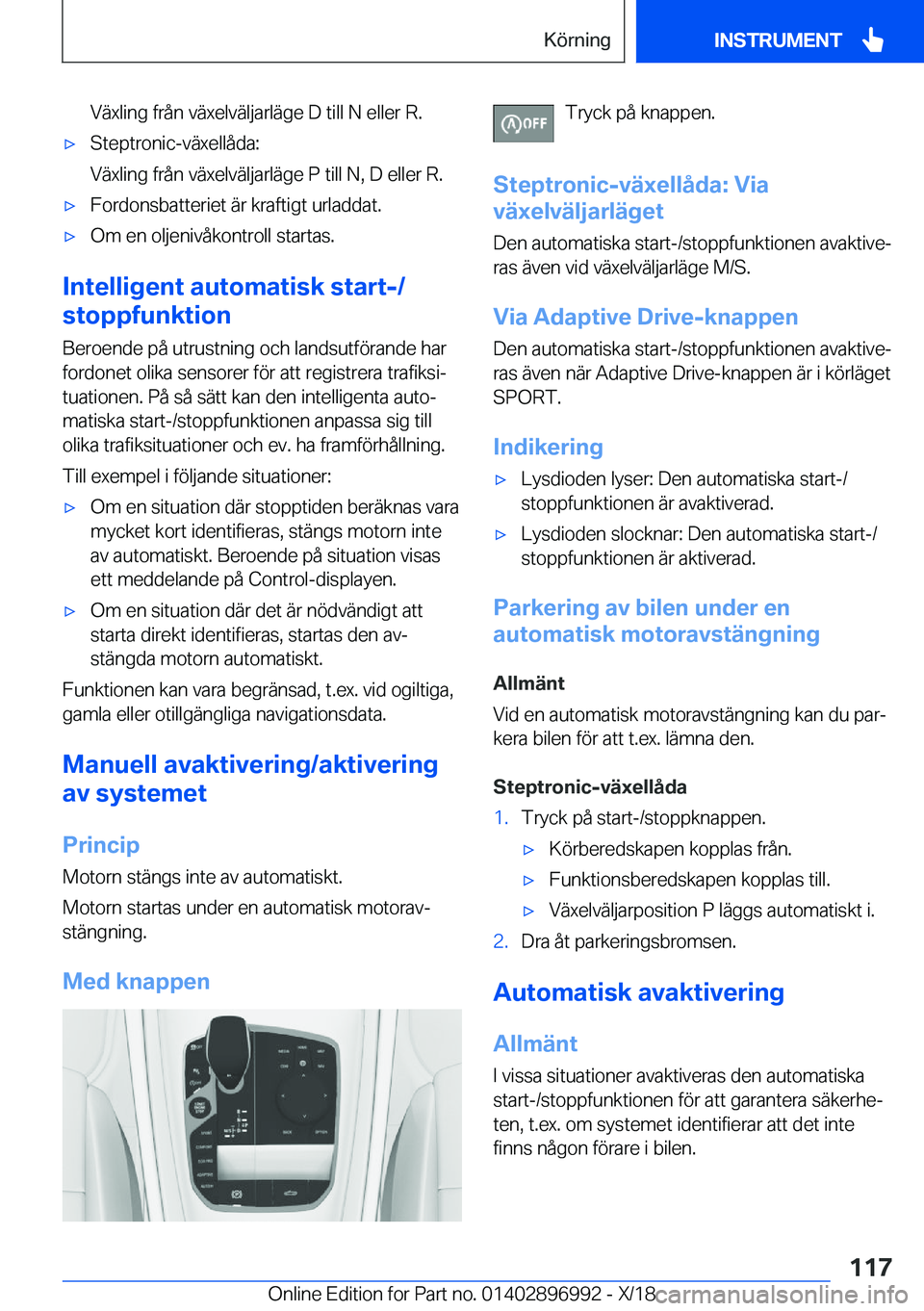 BMW Z4 2019  InstruktionsbÖcker (in Swedish) �V�ä�x�l�i�n�g��f�r�å�n��v�ä�x�e�l�v�ä�l�j�a�r�l�ä�g�e��D��t�i�l�l��N��e�l�l�e�r��R�.x�S�t�e�p�t�r�o�n�i�c�-�v�ä�x�e�l�l�å�d�a�:
�V�ä�x�l�i�n�g��f�r�å�n��v�ä�x�e�l�v�ä�l�j�a�r�l�
