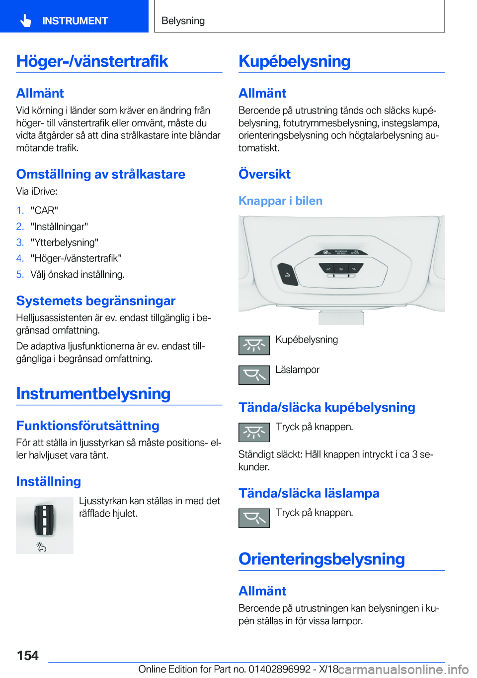 BMW Z4 2019  InstruktionsbÖcker (in Swedish) �H�