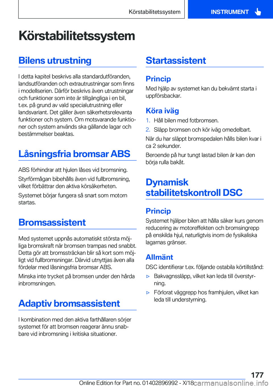 BMW Z4 2019  InstruktionsbÖcker (in Swedish) �K�