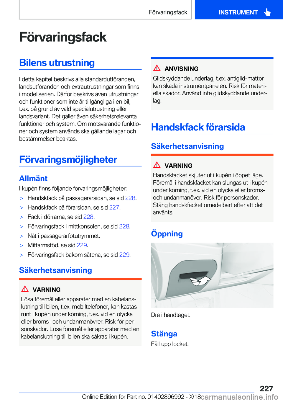BMW Z4 2019  InstruktionsbÖcker (in Swedish) �F�