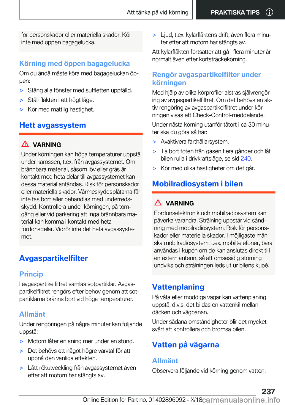 BMW Z4 2019  InstruktionsbÖcker (in Swedish) �f�