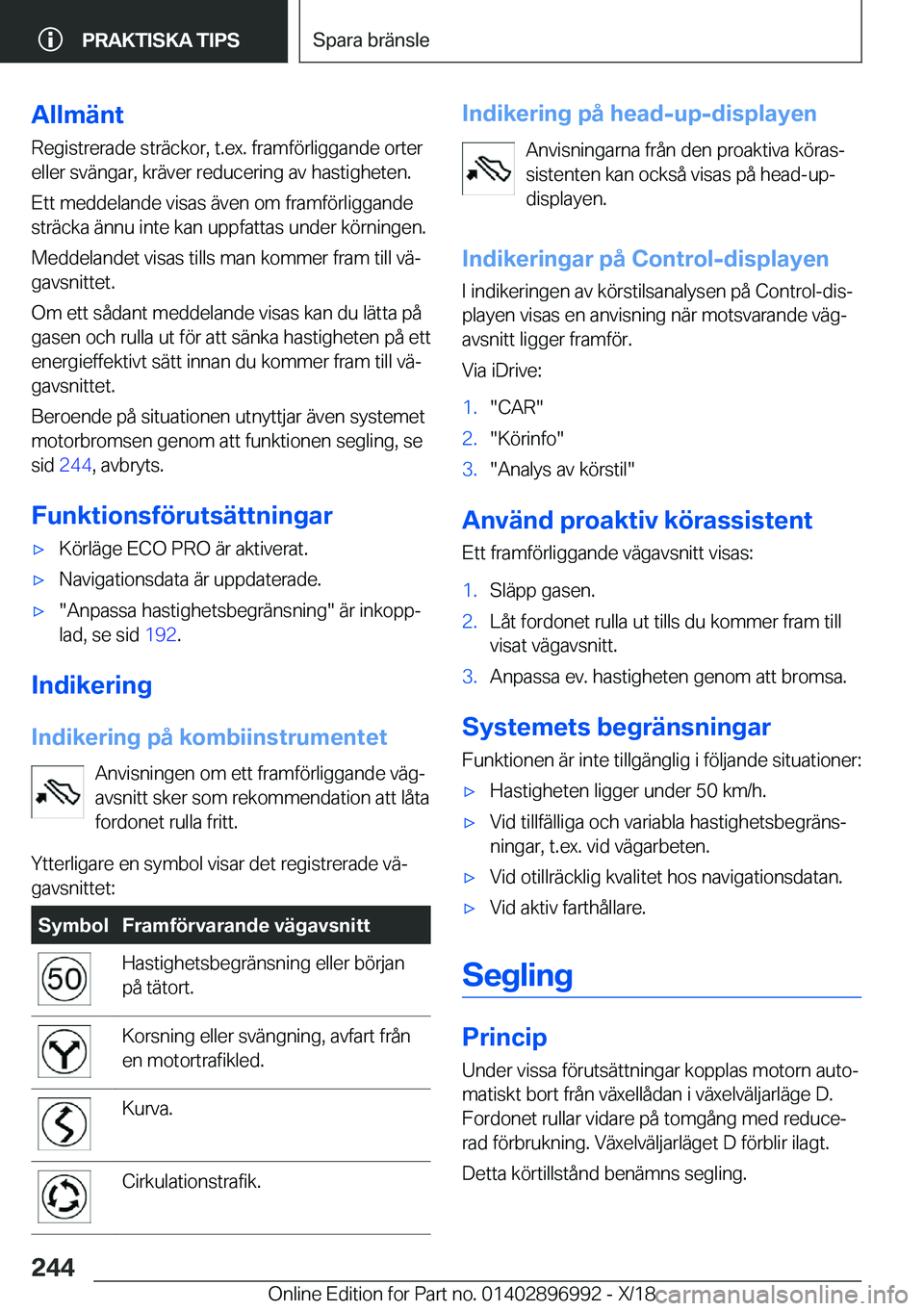 BMW Z4 2019  InstruktionsbÖcker (in Swedish) �A�l�l�m�ä�n�t
�R�e�g�i�s�t�r�e�r�a�d�e��s�t�r�ä�c�k�o�r�,��t�.�e�x�.��f�r�a�m�f�