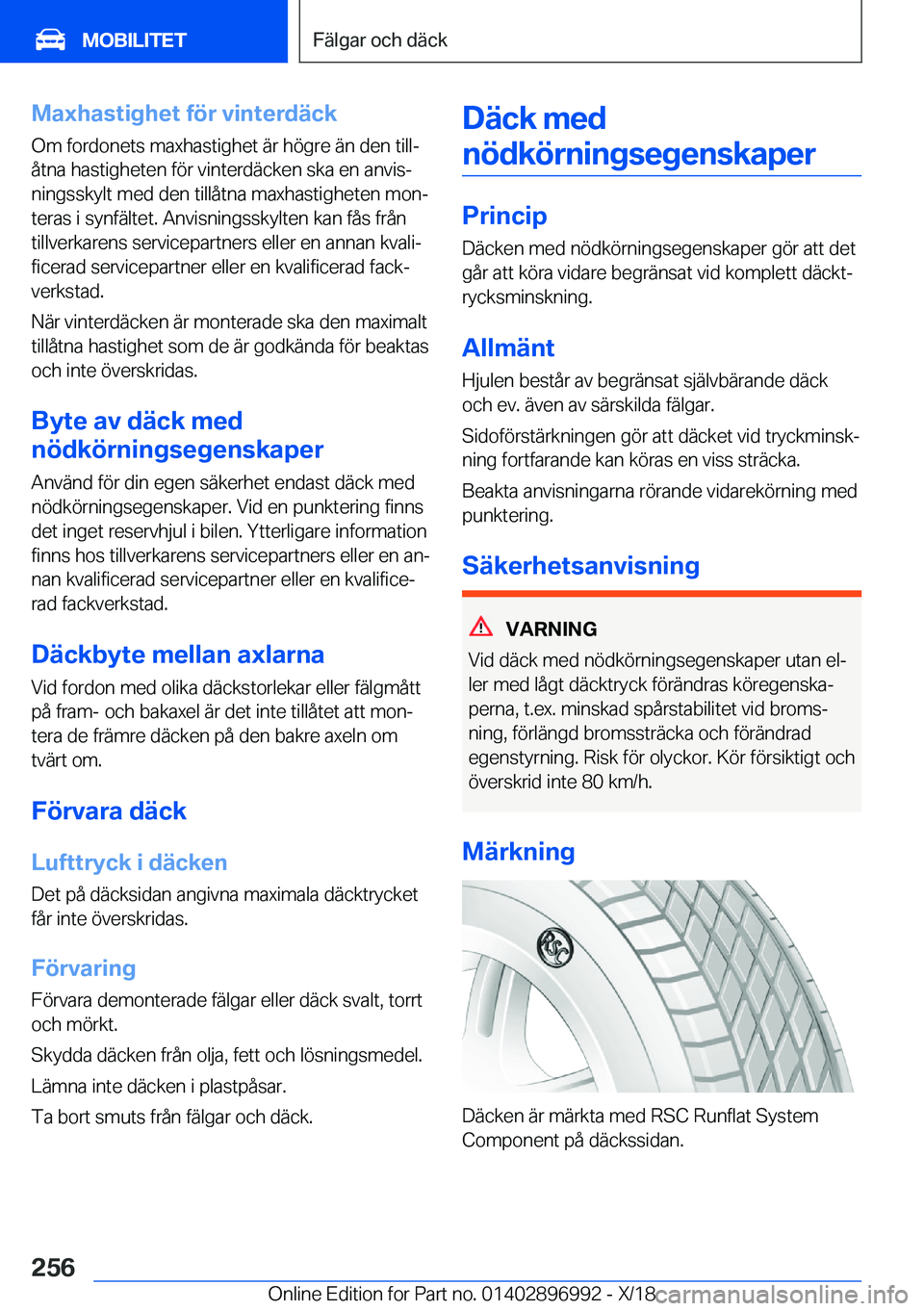 BMW Z4 2019  InstruktionsbÖcker (in Swedish) �M�a�x�h�a�s�t�i�g�h�e�t��f�