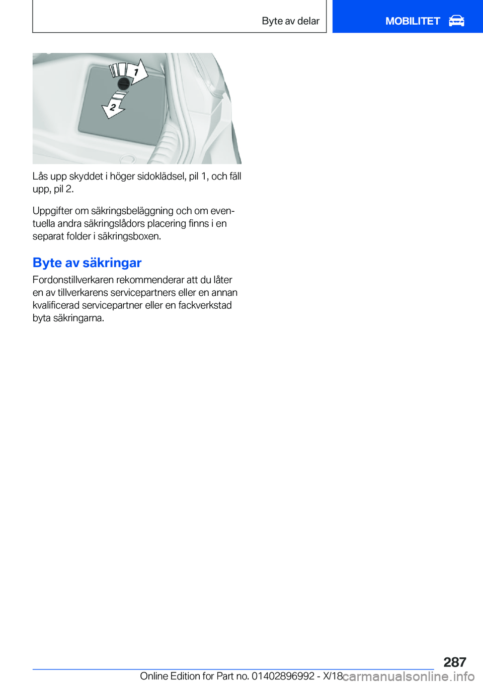 BMW Z4 2019  InstruktionsbÖcker (in Swedish) �L�å�s��u�p�p��s�k�y�d�d�e�t��i��h�