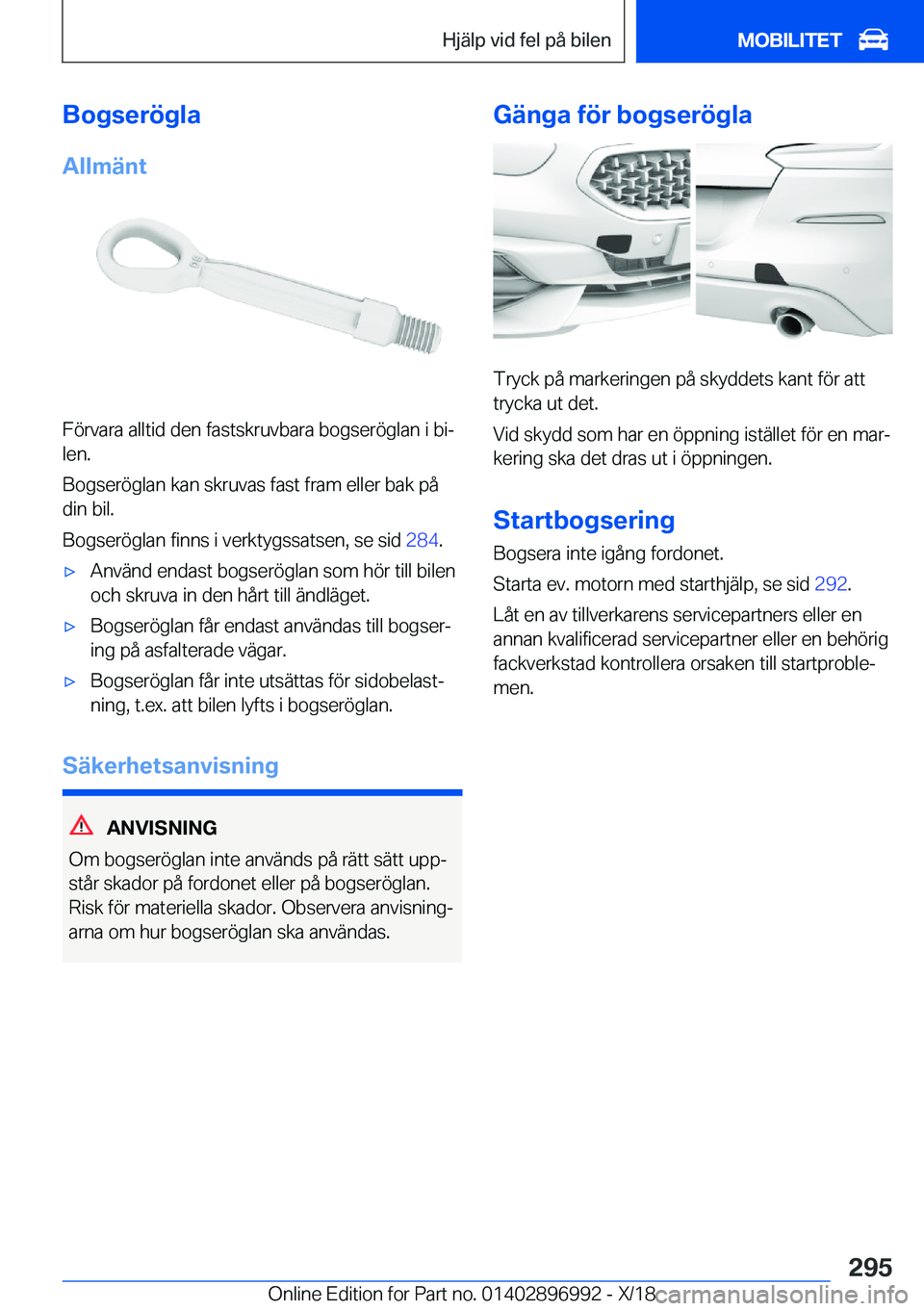 BMW Z4 2019  InstruktionsbÖcker (in Swedish) �B�o�g�s�e�r�
