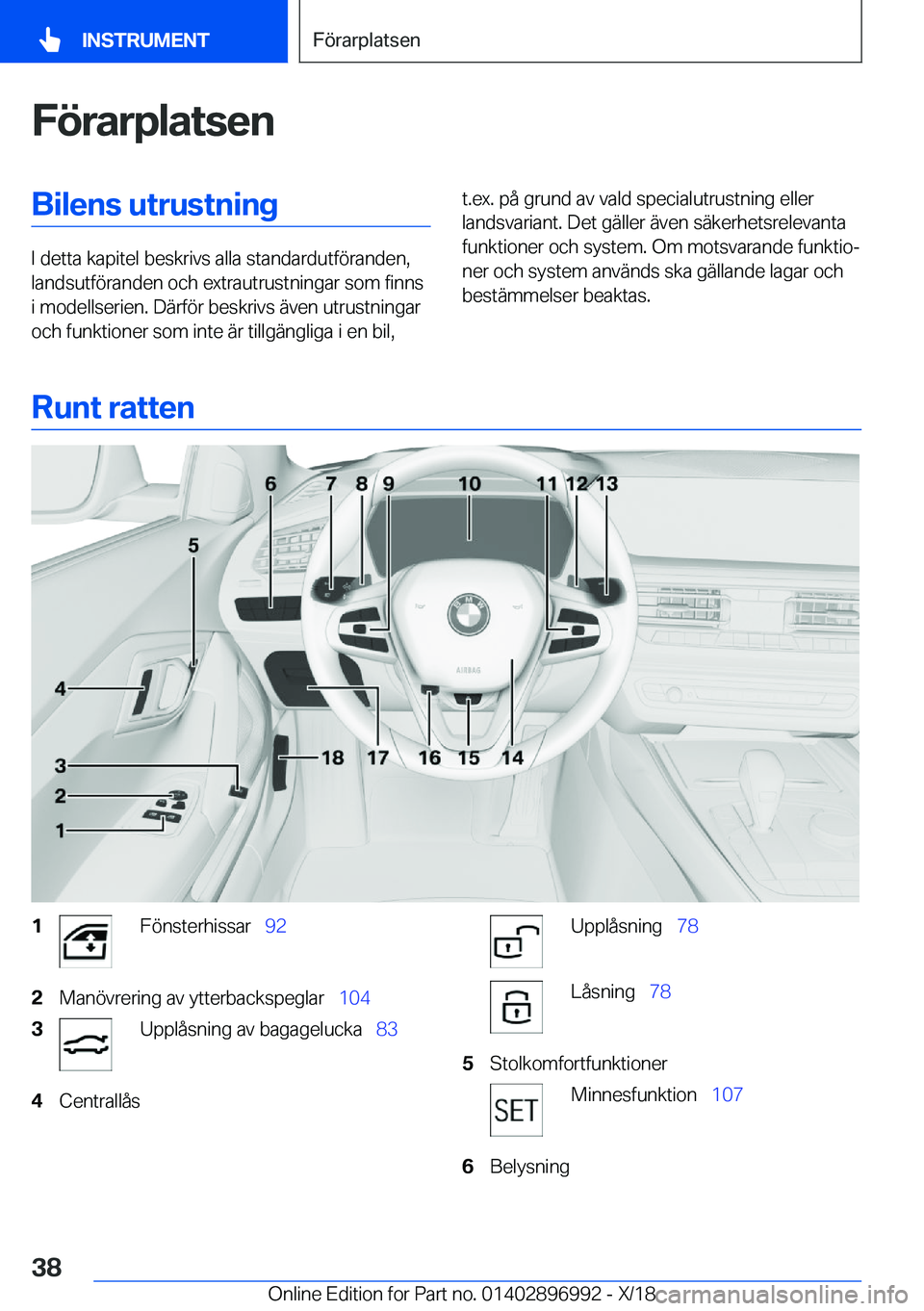 BMW Z4 2019  InstruktionsbÖcker (in Swedish) �F�