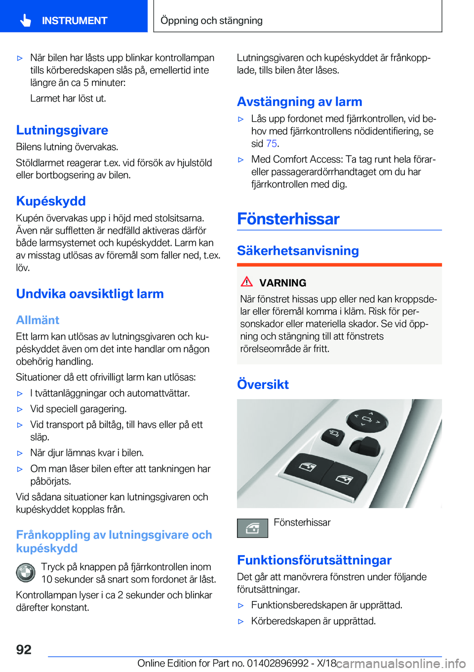 BMW Z4 2019  InstruktionsbÖcker (in Swedish) x�N�ä�r��b�i�l�e�n��h�a�r��l�å�s�t�s��u�p�p��b�l�i�n�k�a�r��k�o�n�t�r�o�l�l�a�m�p�a�n
�t�i�l�l�s��k�