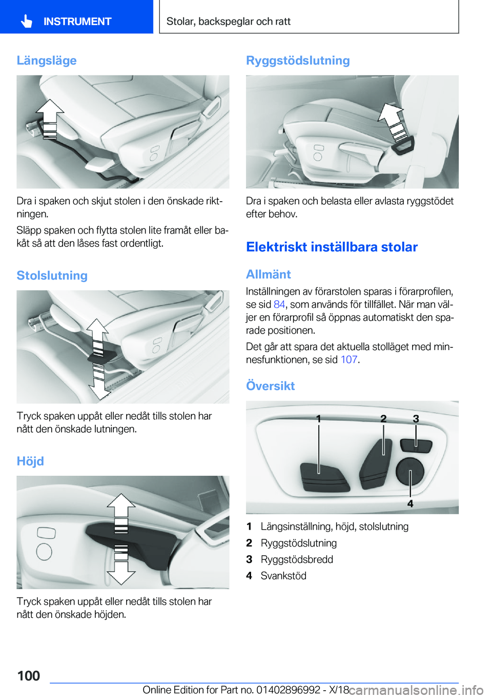 BMW Z4 2019  InstruktionsbÖcker (in Swedish) �L�ä�n�g�s�l�ä�g�e
�D�r�a��i��s�p�a�k�e�n��o�c�h��s�k�j�u�t��s�t�o�l�e�n��i��d�e�n��