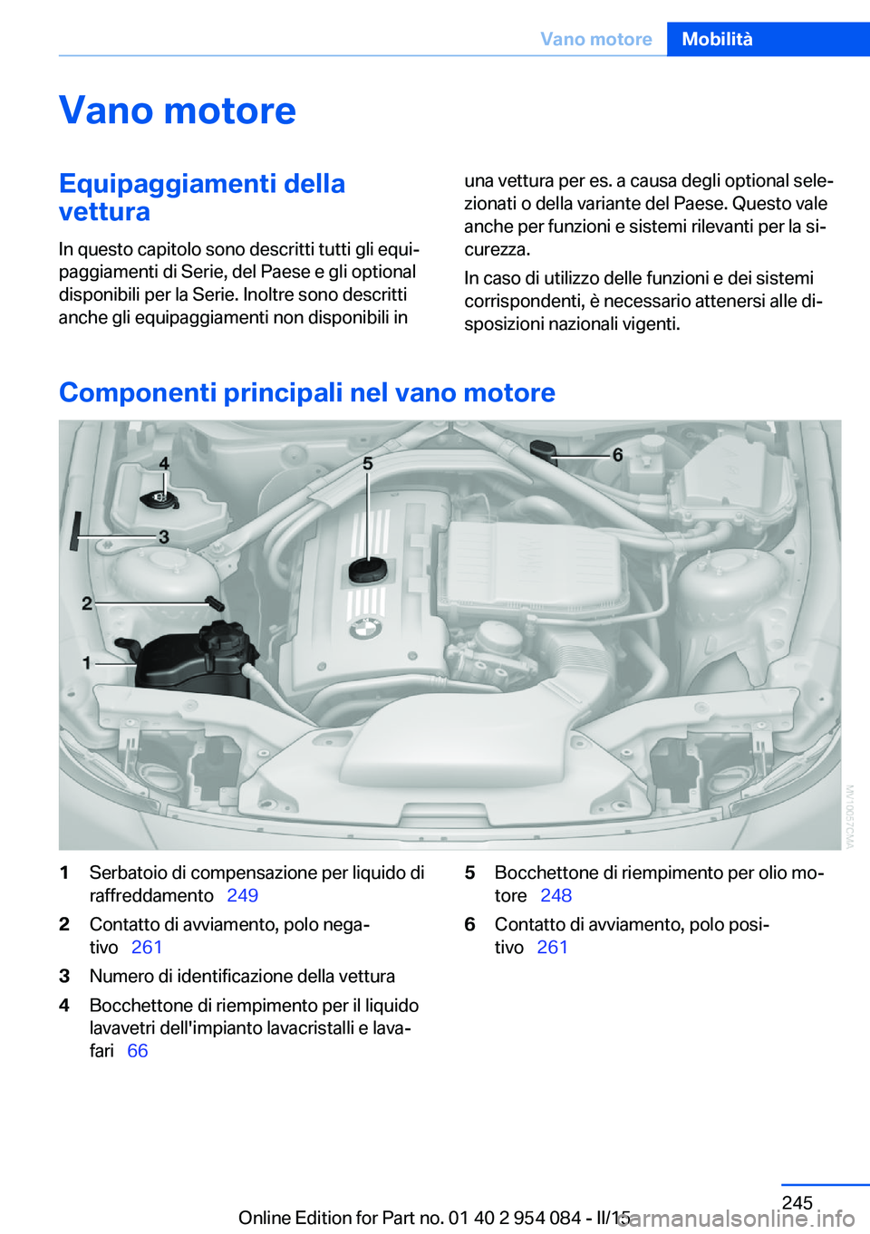 BMW Z4 2016 Libretti Di Uso E manutenzione (in Italian) Vano motoreEquipaggiamenti della
vettura
In questo capitolo sono descritti tutti gli equi‐
paggiamenti di Serie, del Paese e gli optional
disponibili per la Serie. Inoltre sono descritti
anche gli e BMW Z4 2016 Libretti Di Uso E manutenzione (in Italian) Vano motoreEquipaggiamenti della
vettura
In questo capitolo sono descritti tutti gli equi‐
paggiamenti di Serie, del Paese e gli optional
disponibili per la Serie. Inoltre sono descritti
anche gli e