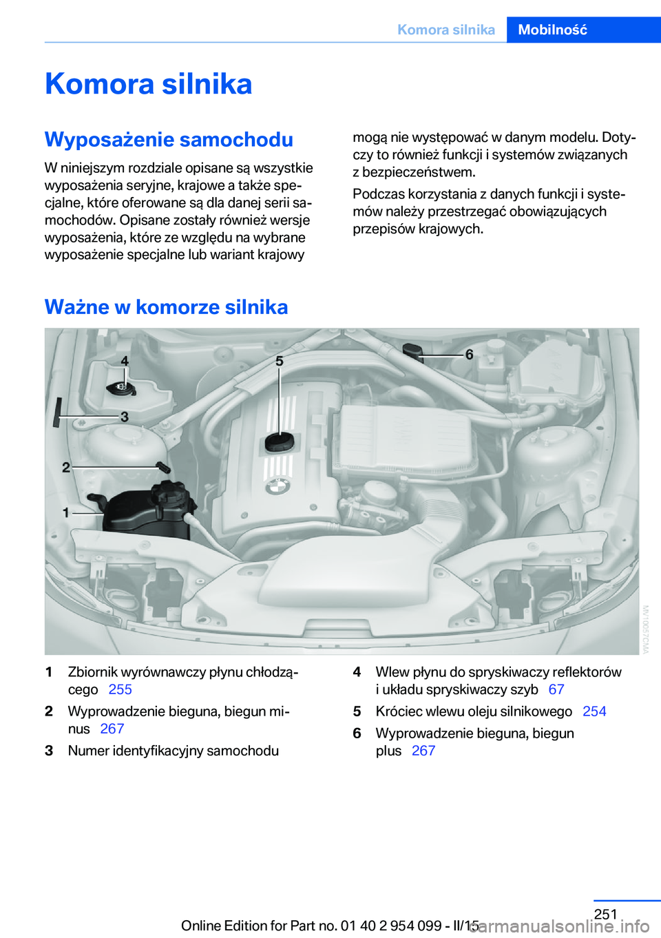 BMW Z4 2016 Instrukcja obsługi (in Polish) Komora silnikaWyposażenie samochodu
W niniejszym rozdziale opisane są wszystkie
wyposażenia seryjne, krajowe a także spe‐
cjalne, które oferowane są dla danej serii sa‐
mochodów. Opisane zo BMW Z4 2016 Instrukcja obsługi (in Polish) Komora silnikaWyposażenie samochodu
W niniejszym rozdziale opisane są wszystkie
wyposażenia seryjne, krajowe a także spe‐
cjalne, które oferowane są dla danej serii sa‐
mochodów. Opisane zo