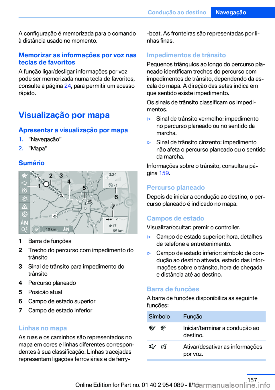 BMW Z4 2016 Manual do condutor (in Portuguese) A configuração é memorizada para o comando
à distância usado no momento.
Memorizar as informações por voz nasteclas de favoritos
A função ligar/desligar informações por voz pode ser memoriz BMW Z4 2016 Manual do condutor (in Portuguese) A configuração é memorizada para o comando
à distância usado no momento.
Memorizar as informações por voz nasteclas de favoritos
A função ligar/desligar informações por voz pode ser memoriz
