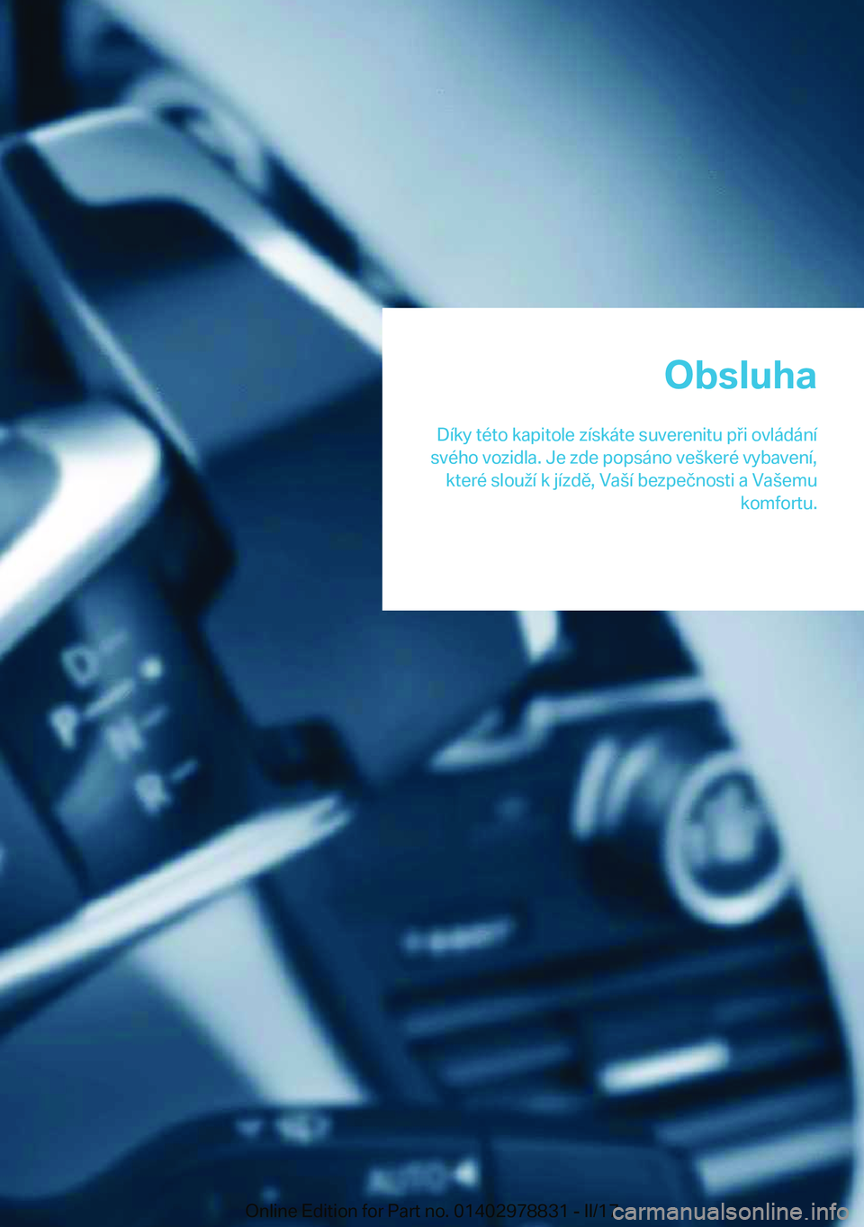 BMW I3 2017  Návod na použití (in Czech) �O�b�s�l�u�h�a
�D�
