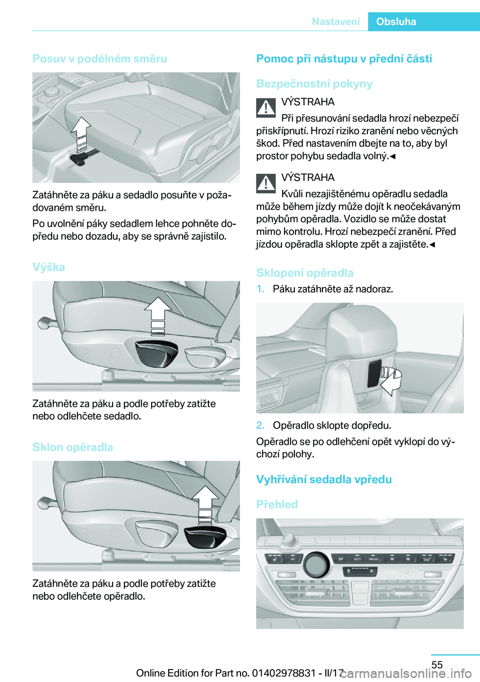 BMW I3 2017  Návod na použití (in Czech) �P�o�s�u�v��v��p�o�d�
