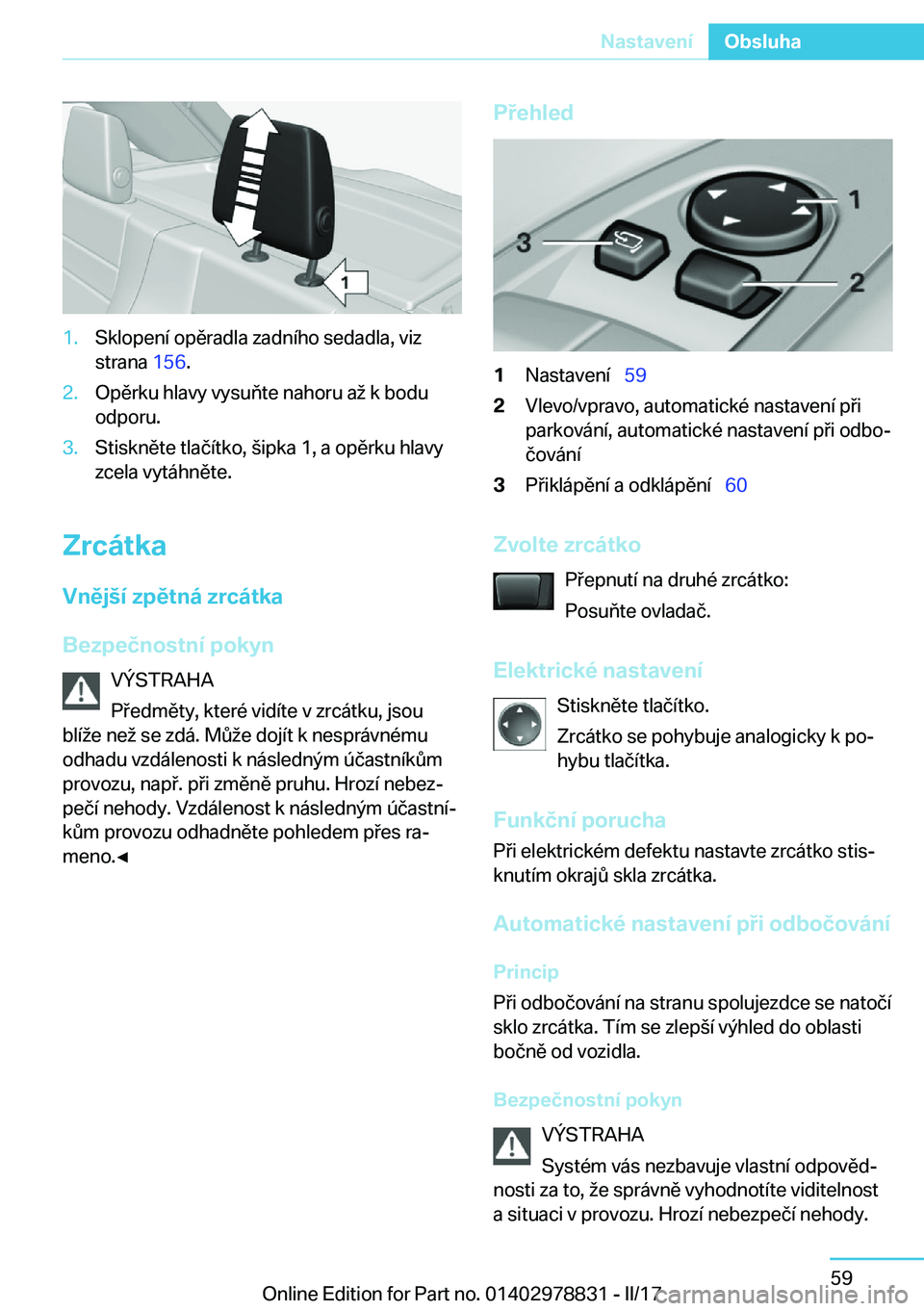 BMW I3 2017  Návod na použití (in Czech) �1�.�S�k�l�o�p�e�n�