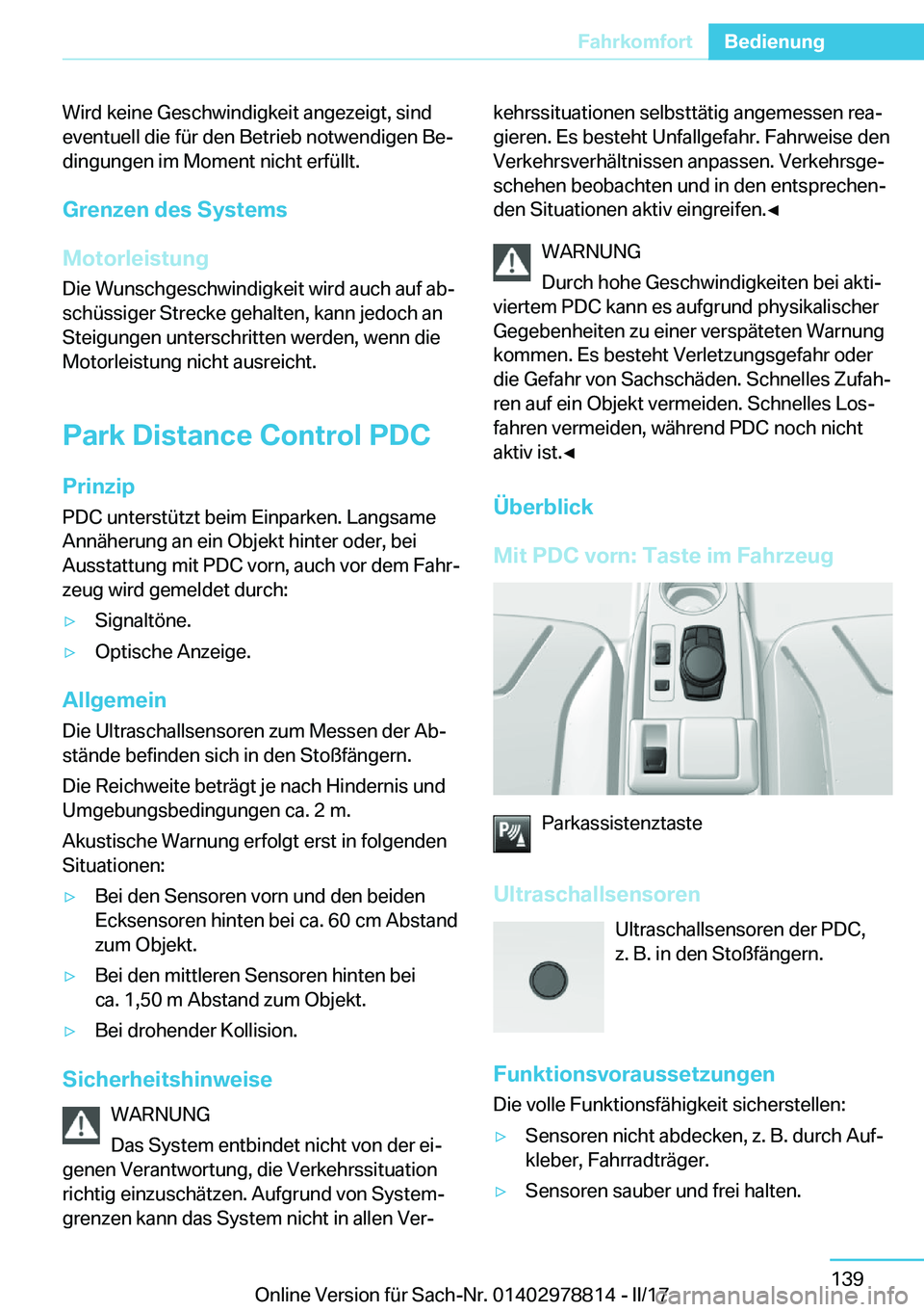BMW I3 2017  Betriebsanleitungen (in German) �W�i�r�d� �k�e�i�n�e� �G�e�s�c�h�w�i�n�d�i�g�k�e�i�t� �a�n�g�e�z�e�i�g�t�,� �s�i�n�d
�e�v�e�n�t�u�e�l�l� �d�i�e� �f�