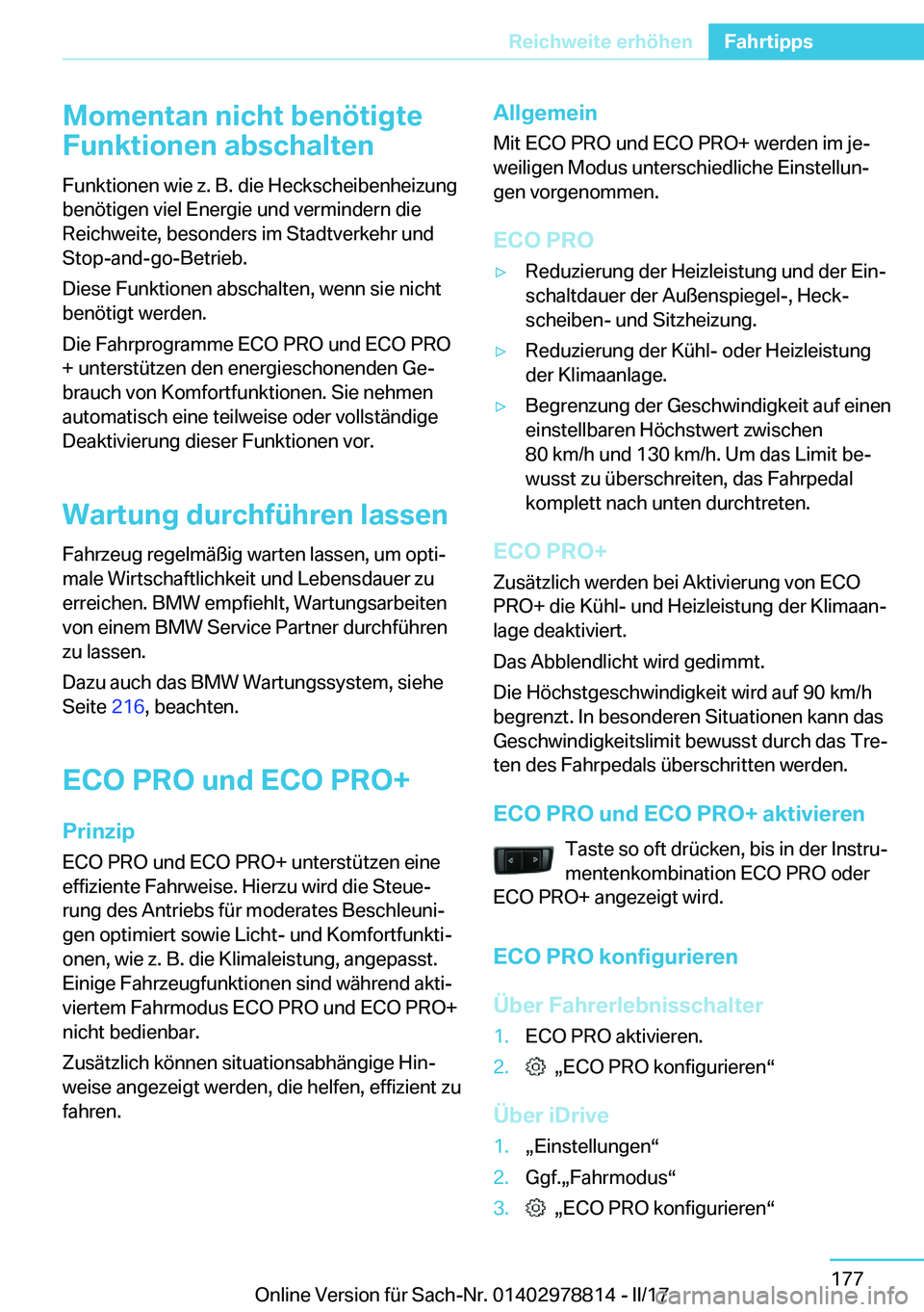 BMW I3 2017  Betriebsanleitungen (in German) �M�o�m�e�n�t�a�n��n�i�c�h�t��b�e�n�