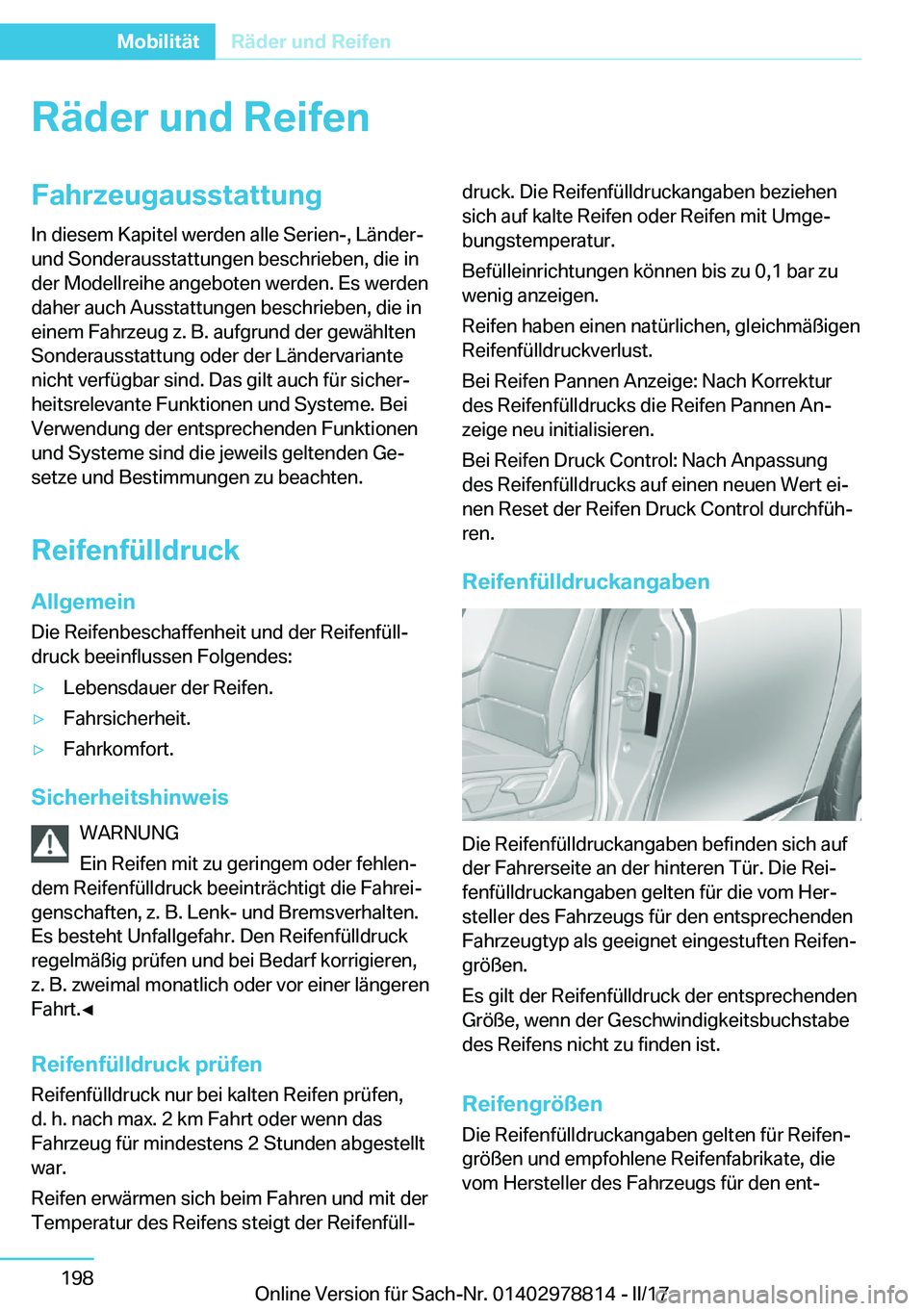 BMW I3 2017  Betriebsanleitungen (in German) �R�