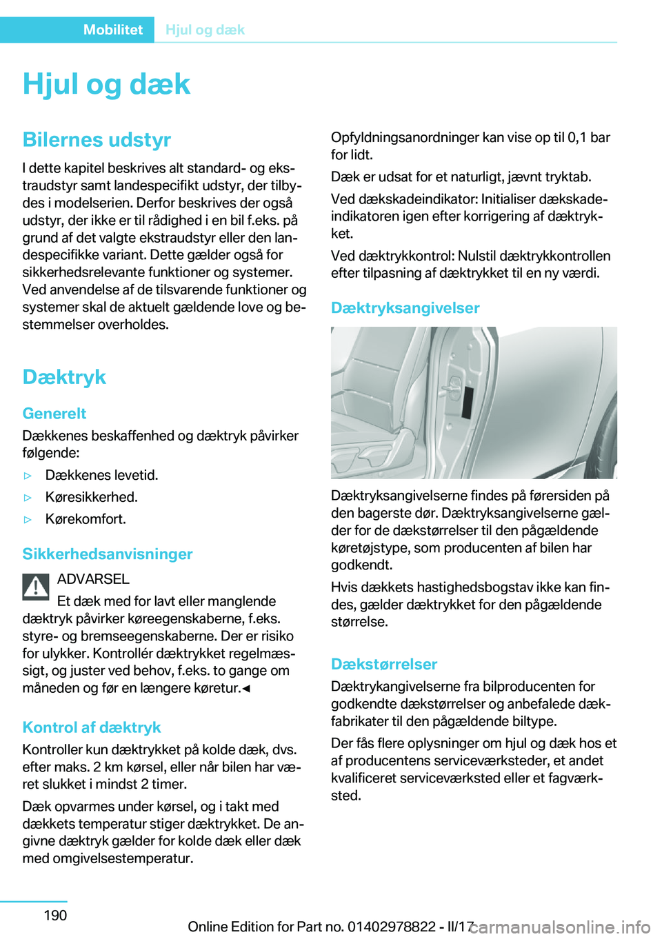 BMW I3 2017  InstruktionsbØger (in Danish) �H�j�u�l��o�g��d�æ�k�B�i�l�e�r�n�e�s��u�d�s�t�y�r�I� �d�e�t�t�e� �k�a�p�i�t�e�l� �b�e�s�k�r�i�v�e�s� �a�l�t� �s�t�a�n�d�a�r�d�-� �o�g� �e�k�sj
�t�r�a�u�d�s�t�y�r� �s�a�m�t� �l�a�n�d�e�s�p�e�c�i�f