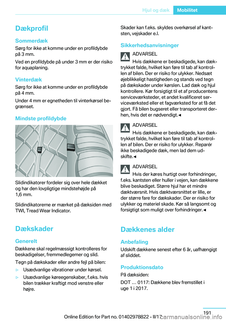 BMW I3 2017  InstruktionsbØger (in Danish) �D�æ�k�p�r�o�f�i�l�S�o�m�m�e�r�d�æ�k
�S�