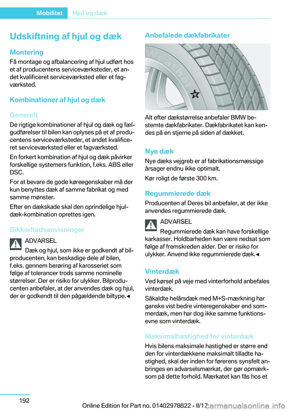 BMW I3 2017  InstruktionsbØger (in Danish) �U�d�s�k�i�f�t�n�i�n�g��a�f��h�j�u�l��o�g��d�æ�k�M�o�n�t�e�r�i�n�g
�F�å� �m�o�n�t�a�g�e� �o�g� �a�f�b�a�l�a�n�c�e�r�i�n�g� �a�f� �h�j�u�l� �u�d�f�