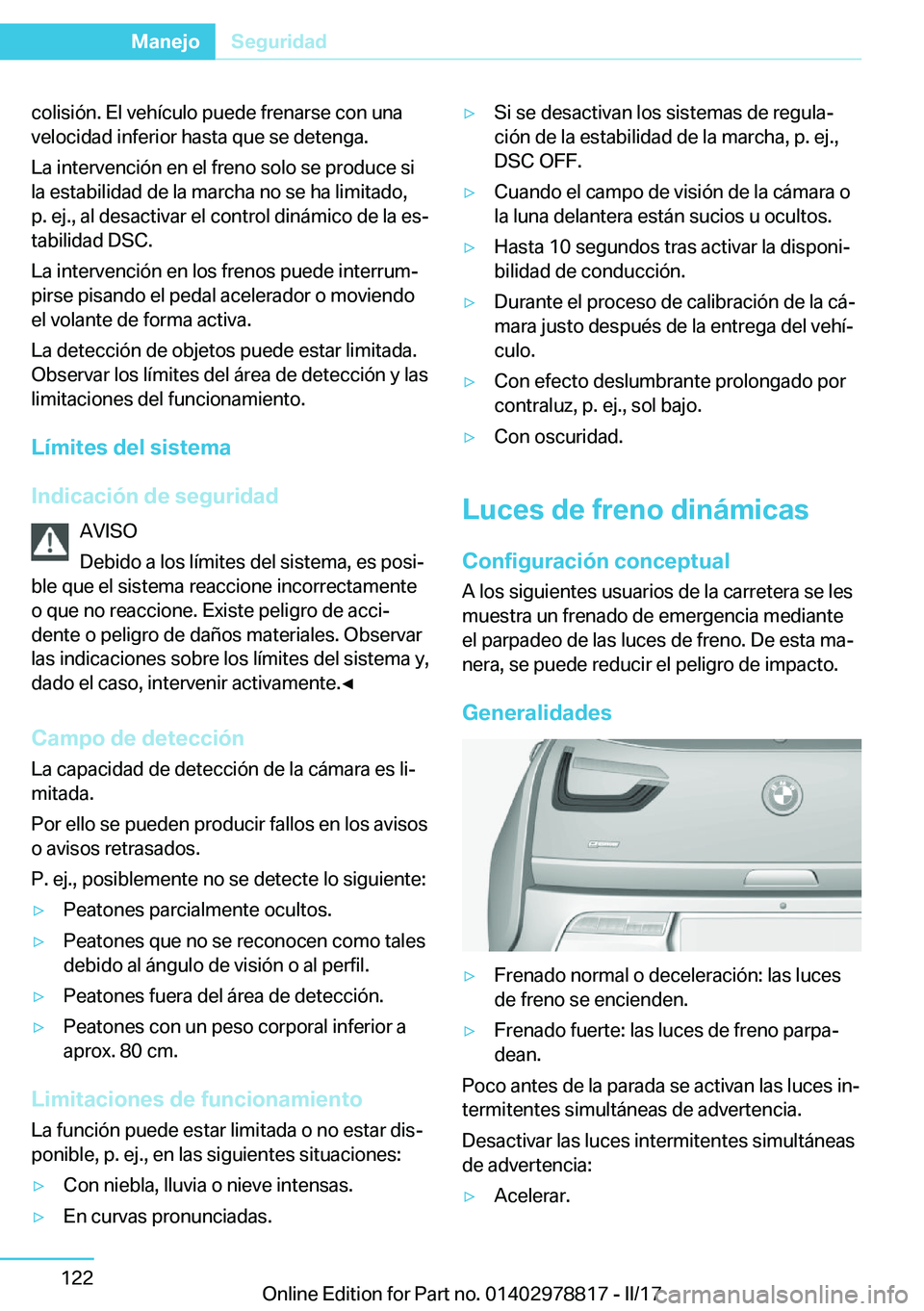 BMW I3 2017  Manuales de Empleo (in Spanish) �c�o�l�i�s�i�