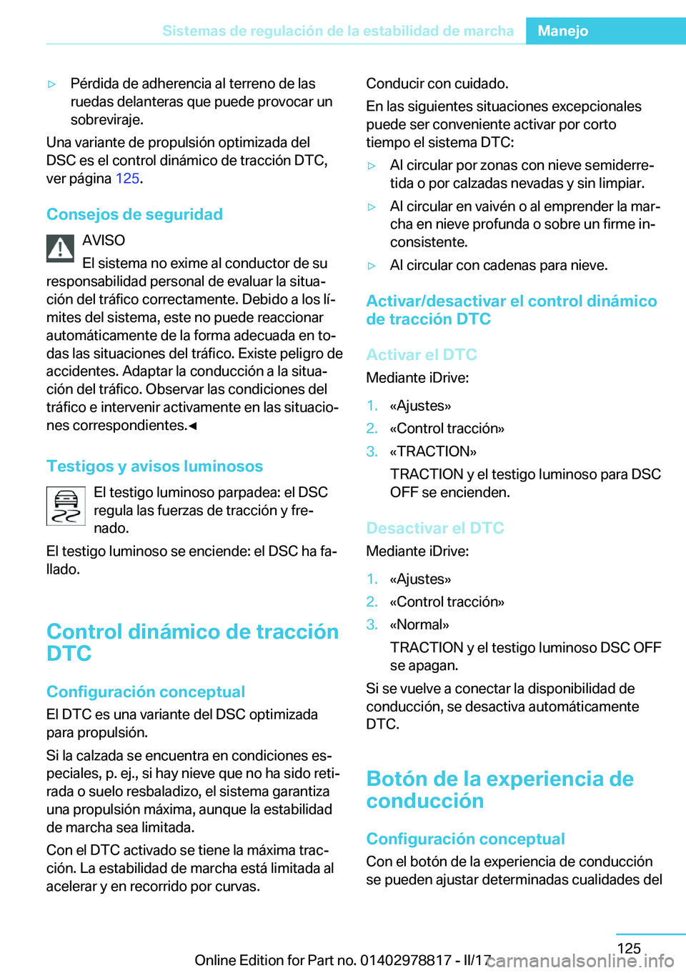 BMW I3 2017  Manuales de Empleo (in Spanish) y�P�