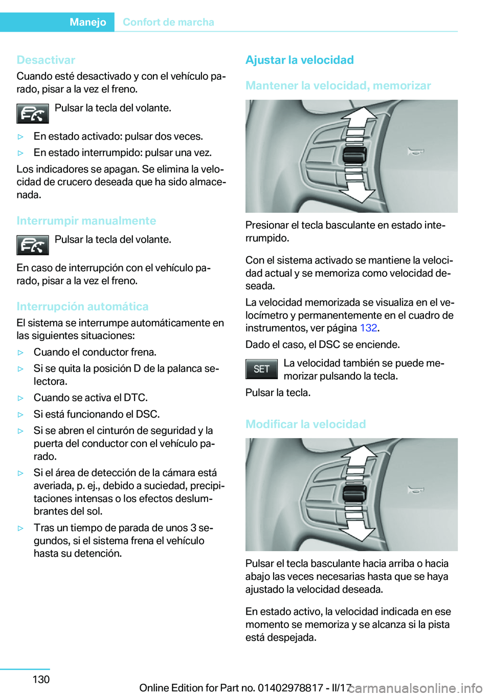 BMW I3 2017  Manuales de Empleo (in Spanish) �D�e�s�a�c�t�i�v�a�r�C�u�a�n�d�o� �e�s�t�