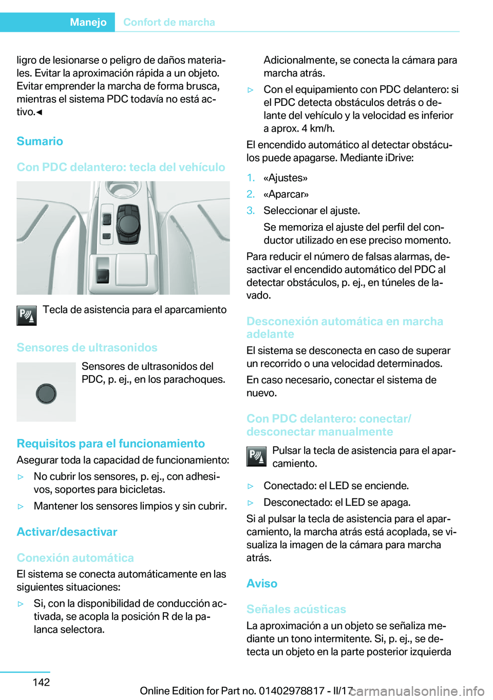 BMW I3 2017  Manuales de Empleo (in Spanish) �l�i�g�r�o� �d�e� �l�e�s�i�o�n�a�r�s�e� �o� �p�e�l�i�g�r�o� �d�e� �d�a�