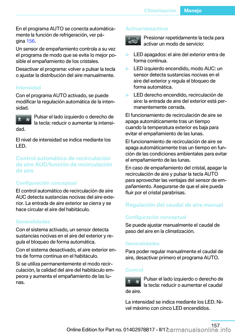 BMW I3 2017  Manuales de Empleo (in Spanish) �E�n� �e�l� �p�r�o�g�r�a�m�a� �A�U�T�O� �s�e� �c�o�n�e�c�t�a� �a�u�t�o�m�