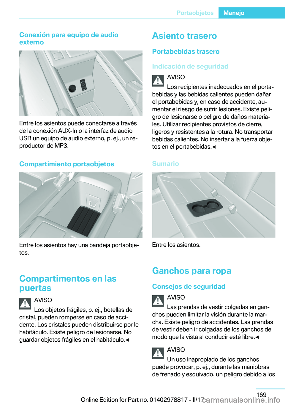 BMW I3 2017  Manuales de Empleo (in Spanish) �C�o�n�e�x�i�