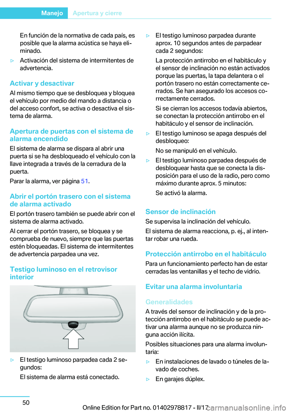 BMW I3 2017  Manuales de Empleo (in Spanish) �E�n� �f�u�n�c�i�