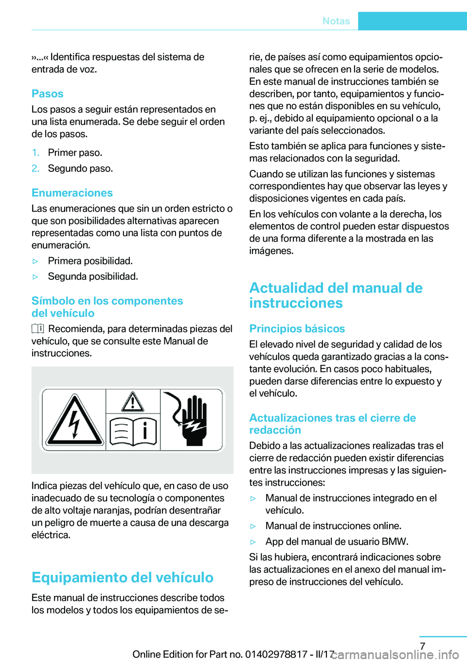 BMW I3 2017  Manuales de Empleo (in Spanish) 