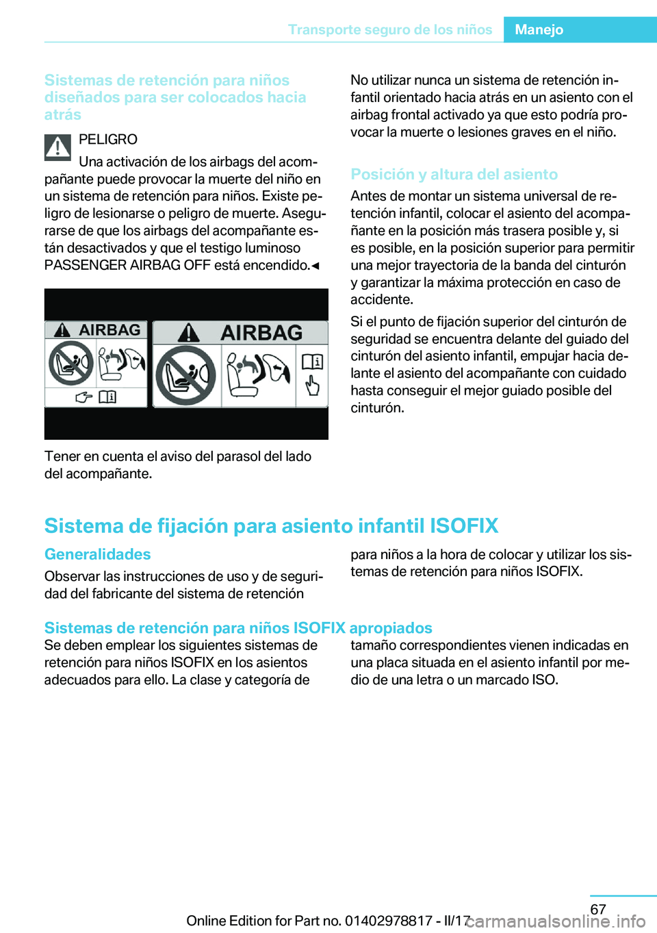 BMW I3 2017  Manuales de Empleo (in Spanish) �S�i�s�t�e�m�a�s��d�e��r�e�t�e�n�c�i�
