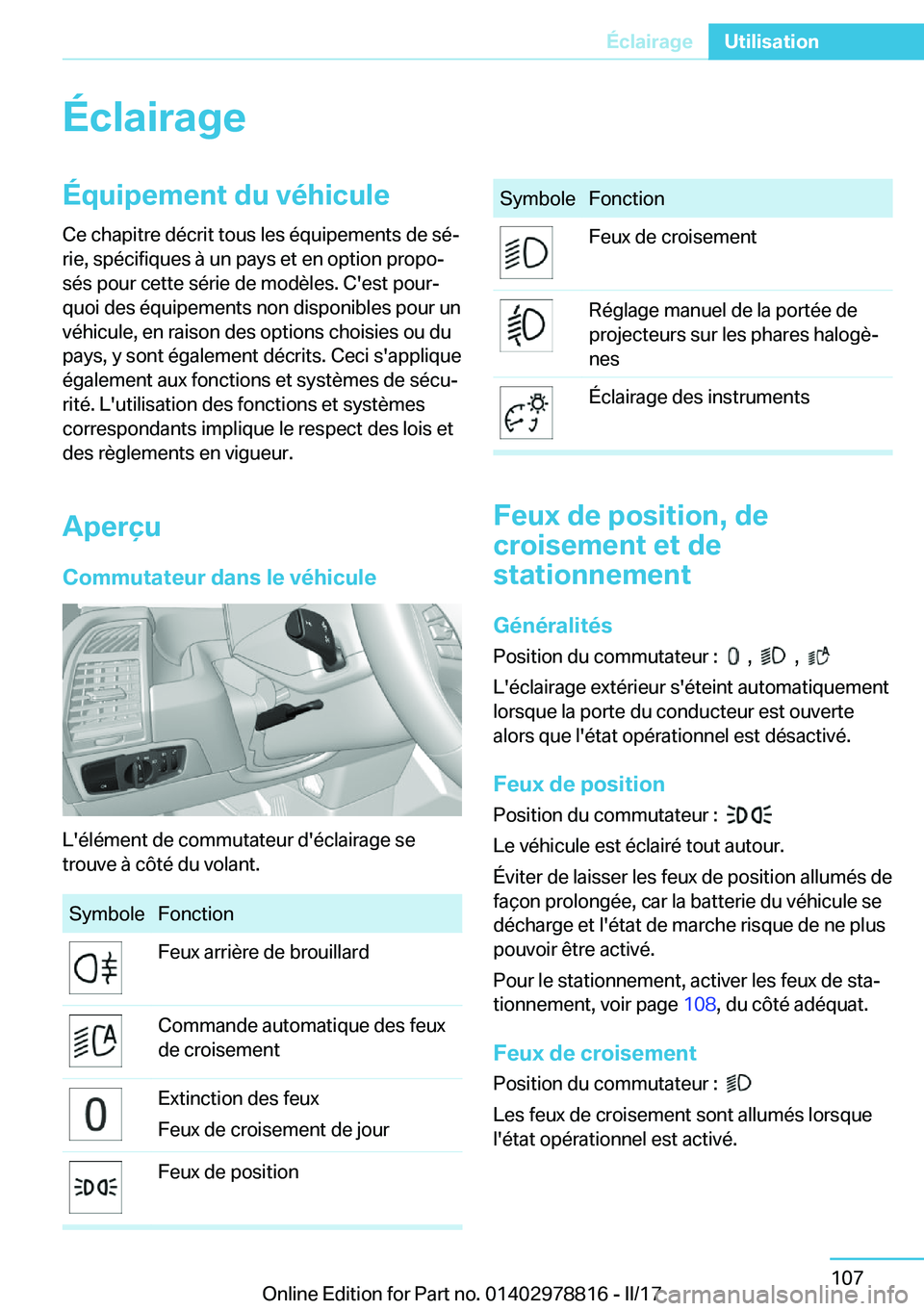 BMW I3 2017  Notices Demploi (in French) �