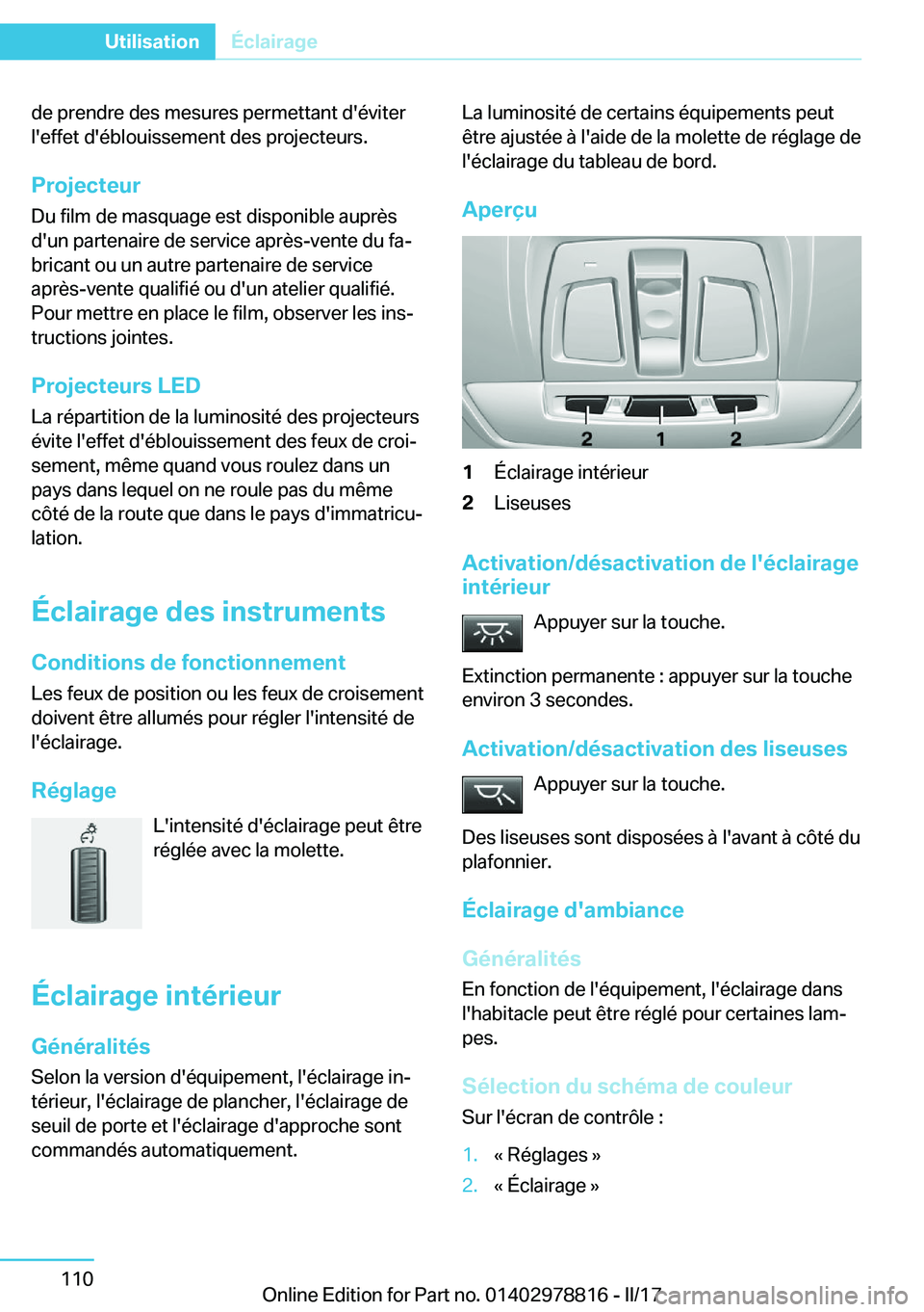 BMW I3 2017  Notices Demploi (in French) �d�e� �p�r�e�n�d�r�e� �d�e�s� �m�e�s�u�r�e�s� �p�e�r�m�e�t�t�a�n�t� �d�'�é�v�i�t�e�r
�l�'�e�f�f�e�t� �d�'�é�b�l�o�u�i�s�s�e�m�e�n�t� �d�e�s� �p�r�o�j�e�c�t�e�u�r�s�.
�P�r�o�j�e�c�t�e�u�r