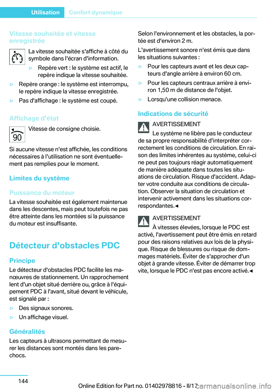 BMW I3 2017  Notices Demploi (in French) �V�i�t�e�s�s�e��s�o�u�h�a�i�t�é�e��e�t��v�i�t�e�s�s�e
�e�n�r�e�g�i�s�t�r�é�e
�L�a� �v�i�t�e�s�s�e� �s�o�u�h�a�i�t�é�e� �s�'�a�f�f�i�c�h�e� �
