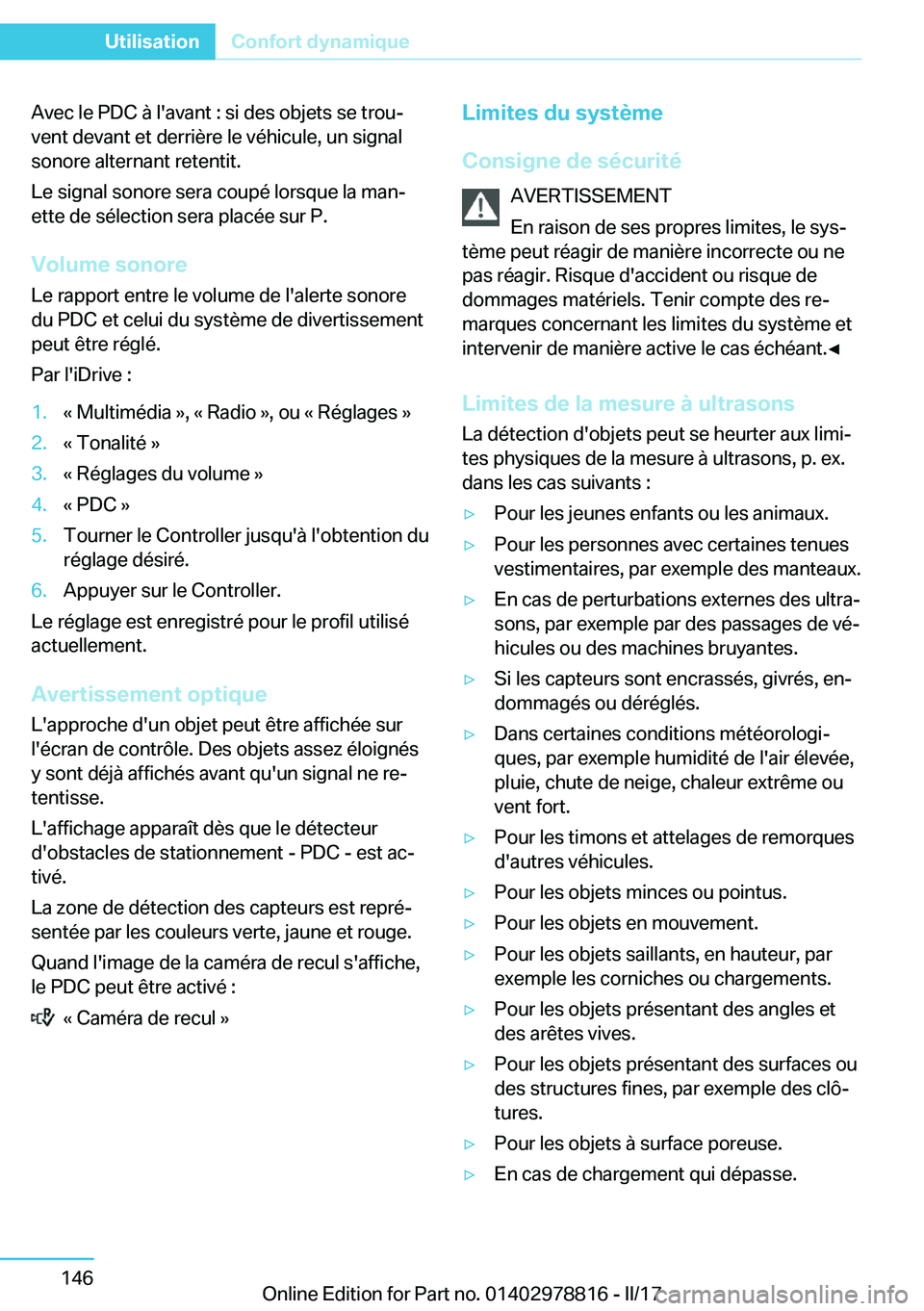 BMW I3 2017  Notices Demploi (in French) �A�v�e�c� �l�e� �P�D�C� �