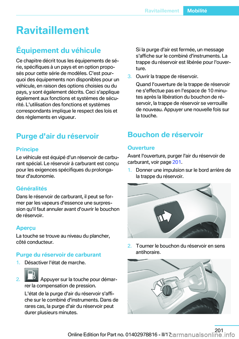 BMW I3 2017  Notices Demploi (in French) �R�a�v�i�t�a�i�l�l�e�m�e�n�t�