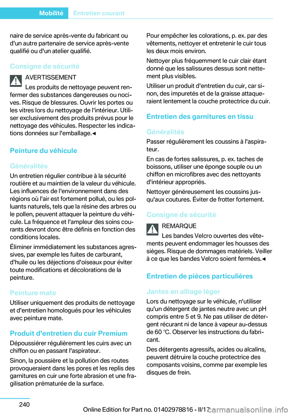BMW I3 2017  Notices Demploi (in French) �n�a�i�r�e� �d�e� �s�e�r�v�i�c�e� �a�p�r�è�s�-�v�e�n�t�e� �d�u� �f�a�b�r�i�c�a�n�t� �o�u�d�'�u�n� �a�u�t�r�e� �p�a�r�t�e�n�a�i�r�e� �d�e� �s�e�r�v�i�c�e� �a�p�r�è�s�-�v�e�n�t�e
�q�u�a�l�i�f�i�é