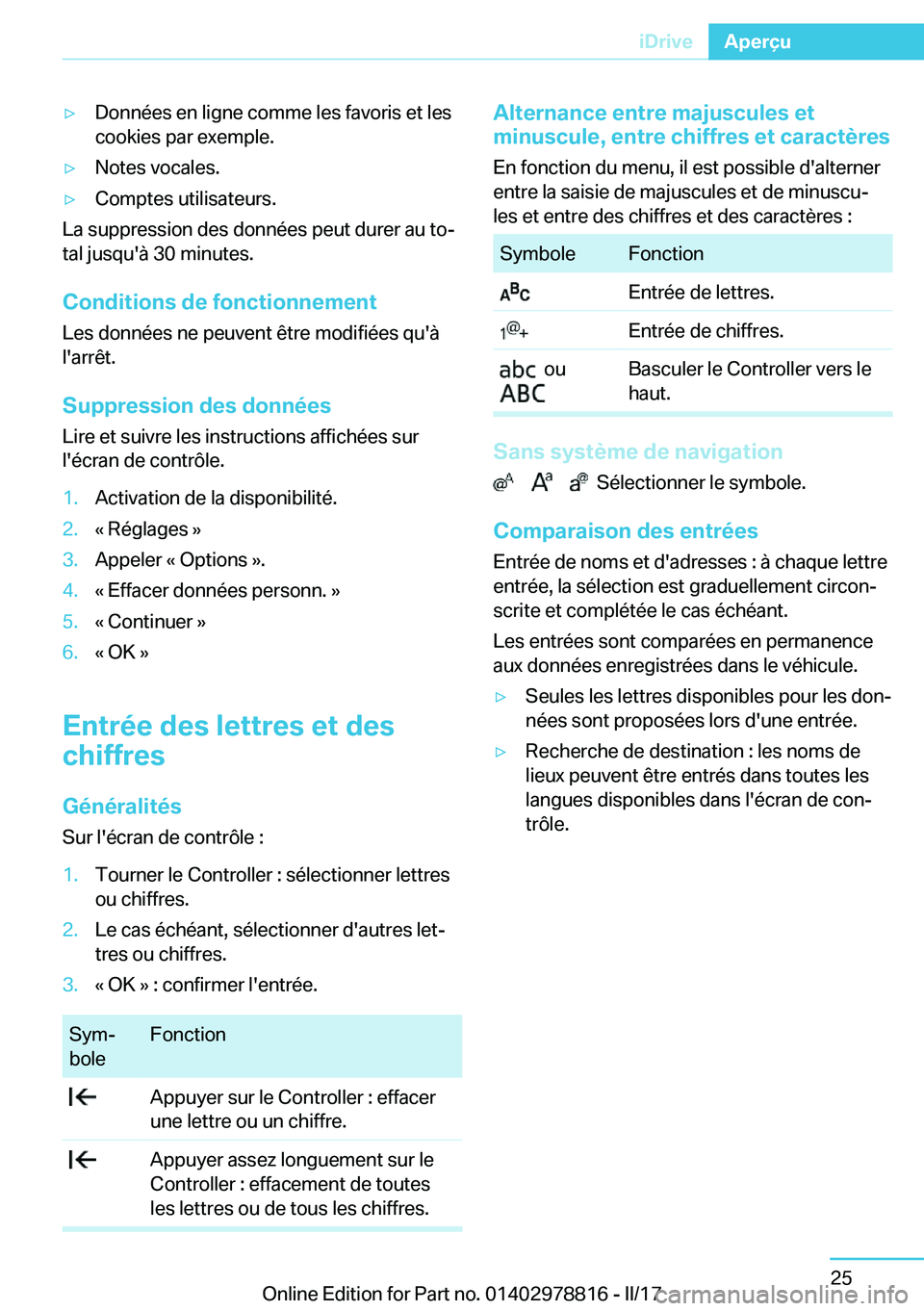 BMW I3 2017  Notices Demploi (in French) 'y�D�o�n�n�é�e�s� �e�n� �l�i�g�n�e� �c�o�m�m�e� �l�e�s� �f�a�v�o�r�i�s� �e�t� �l�e�s�c�o�o�k�i�e�s� �p�a�r� �e�x�e�m�p�l�e�.'y�N�o�t�e�s� �v�o�c�a�l�e�s�.'y�C�o�m�p�t�e�s� �u�t�i�l�i�s�a�